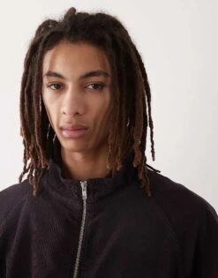 Reclaimed Vintage Cord Boxy Bomber Jacket In Brown For Men -Fit Outfits Store 207835297 3