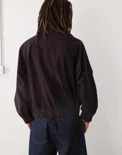 Reclaimed Vintage Cord Boxy Bomber Jacket In Brown For Men -Fit Outfits Store 207835297 4