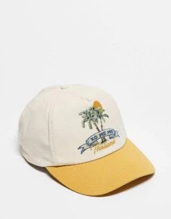 Reclaimed Vintage Unisex Holiday Cap With Embroidery In Yellow For Men -Fit Outfits Store 207910162 1 yellow 1