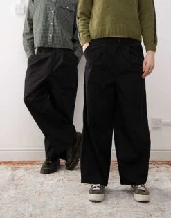 Reclaimed Vintage Unisex Bermuda Style Trouser In Black For Unisex -Fit Outfits Store 207918974 3