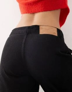 Reclaimed Vintage Unisex Washed Cord Trousers In Black For Unisex Washed Black -Fit Outfits Store 207936664 4