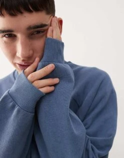 Reclaimed Vintage Unisex Boxy Sweatshirt In Blue Wash For Unisex -Fit Outfits Store 207968908 4