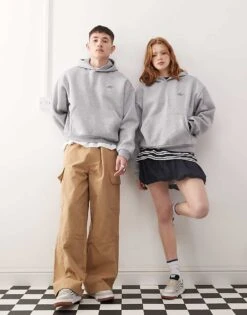 Reclaimed Vintage Unisex Hoodie With Back Logo In Grey Marl For Unisex -Fit Outfits Store 207968920 2