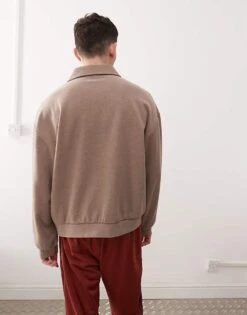 Reclaimed Vintage Soft Touch Relaxed Fit Polo Shirt In Neutral For Men Beige -Fit Outfits Store 208102413 3