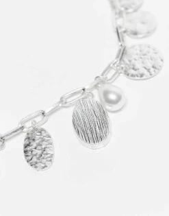 Reclaimed Vintage Unisex Ultimate Charm Necklace In Faux Pearl And Shell For Unisex Silver -Fit Outfits Store 208124393 3