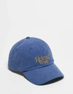 Reclaimed Vintage Unisex Cap With Embroidery In Blue Cord For Unisex