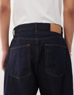 Reclaimed Vintage Baggy Wide Leg Jean In Rinse Wash With Contrast Stitch For Men Indigo -Fit Outfits Store 208170700 4