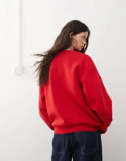 Reclaimed Vintage Unisex Boxy Jumper In Cherry Red For Unisex -Fit Outfits Store 208231314 3