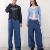 Reclaimed Vintage Unisex Relaxed Wide Leg Jeans In Blue For Unisex