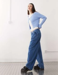 Reclaimed Vintage Unisex Relaxed Wide Leg Jeans In Blue For Unisex -Fit Outfits Store 208232244 3