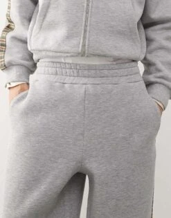 Reclaimed Vintage Unisex Check Side Stripe Wide Leg Jogger In Grey Marl For Unisex 10 Reclaimed Vintage Unisex Check Side Stripe Wide Leg Jogger In Grey Marl For Unisex -Fit Outfits Store 208263815 3