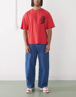 Reclaimed Vintage Barrel Leg Denim Jean In Mid Blue Wash For Men -Fit Outfits Store 208269425 1 midblue 1