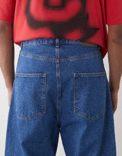 Reclaimed Vintage Barrel Leg Denim Jean In Mid Blue Wash For Men -Fit Outfits Store 208269425 4