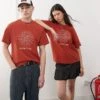 Reclaimed Vintage Unisex Oversized Embroidered Graphic T Shirt In Red For Unisex