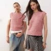 Reclaimed Vintage Unisex Knitted Boxy Tank Top In Pink For Unisex