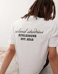 Reclaimed Vintage Unisex Slim Boxy T Shirt With Back Graphic In White For Men