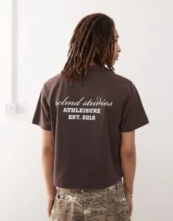 Reclaimed Vintage Unisex Boxy Oversized Tee With Graphic In Brown For Men -Fit Outfits Store 208359333 1 brown 1